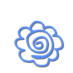 シンプルな花マルイラスト(青)