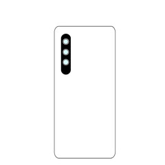 トリプルレンズ搭載のシンプルなスマホ背面イラスト(白)