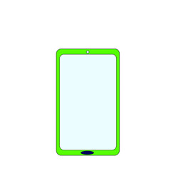 シンプルなスマホの正面イラスト(緑)