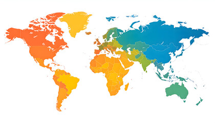 Colorful Pixelated World Map Illustration