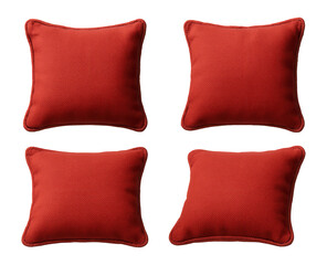 Set of four red cornhole bags made from durable canvas for outdoor play