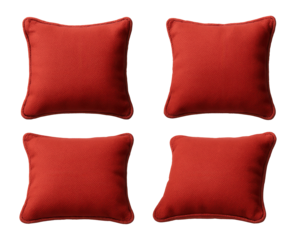 Set of four red cornhole bags made from durable canvas for outdoor play