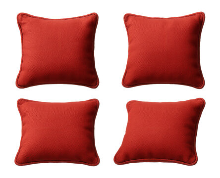 Set of four red cornhole bags made from durable canvas for outdoor play