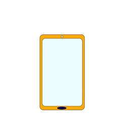 シンプルなスマホの正面イラスト(黄色)