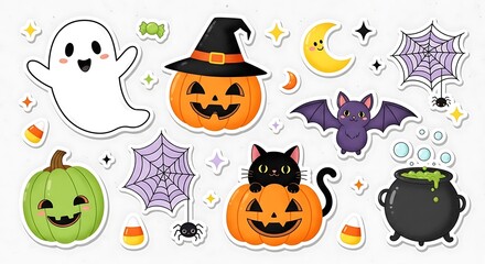 Cute Halloween sticker set