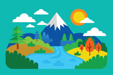 mountain landscape with trees and mountains