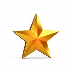 Obraz premium A three-dimensional five-pointed golden star.