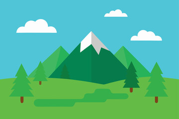 mountain landscape with trees