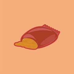 illustration of sweet potato chips, or cassava chips, snacks, for playing, holidays, fun activities, cute in cartoon style