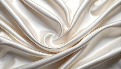 Obraz premium Cream Silk Fabric Drape Texture Background