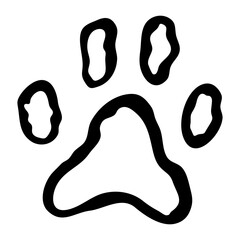 Hand drawn paw print illustration.