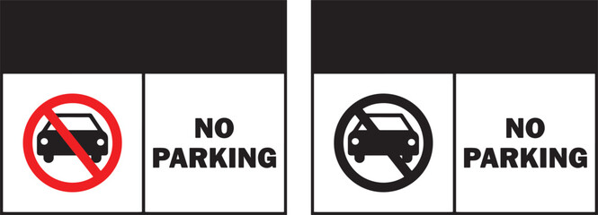 no parking, parking sign, car, automobile, traffic sign, prohibition, forbidden, restricted, warning, symbol, icon, text, lettering, white background, isolated, red circle, black circle, vector, graph