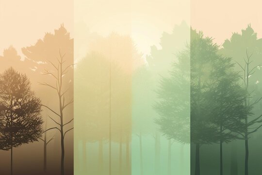 misty morning in the forest