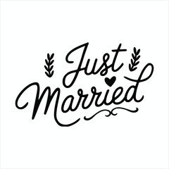 Just Married Wedding Quote Design