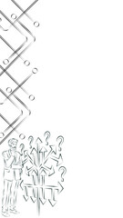 Decision tree diagram for identifying problems and opportunities in decision making process. Sketch Vertical Template. Vector illustration.