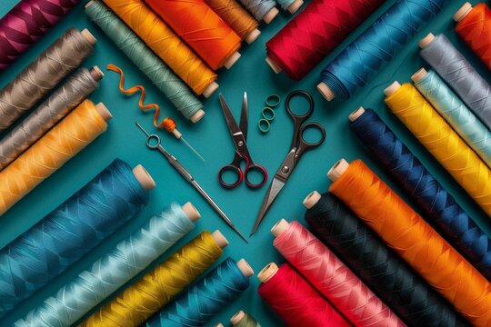colorful sewing threads