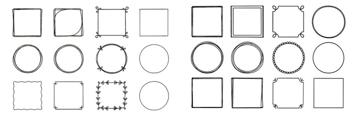 Various decorative frames in different shapes and styles for artistic presentation and design purposes