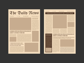 The daily newspaper layout, magazine design, Vintage or old fashioned Newspaper layout