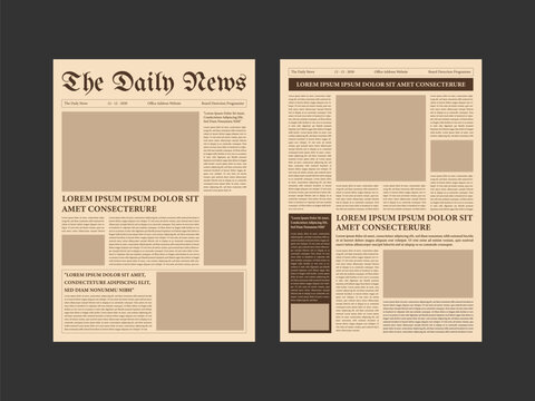 The daily newspaper layout, magazine design, Vintage or old fashioned Newspaper layout