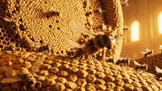 golden honeycomb chair with crowned bees