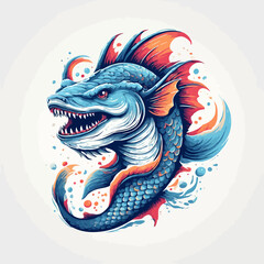 Fototapeta premium Monster Fish Design Very Cool