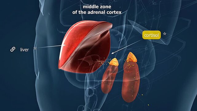 Release of cortisol from adrenal cortex