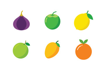 Set of fruits bundle vector illustration
