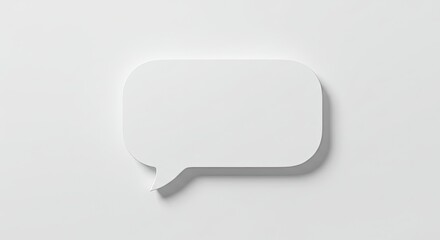 Fototapeta premium Empty white speech bubble with soft shadow on white background
