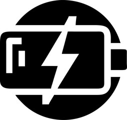 Dynamic fast charging battery icon for energy and technology concepts