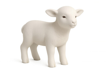 Naklejka premium Newborn lamb standing with soft woolly fleece, detailed 3d rendering presenting pure innocence against transparent backdrop