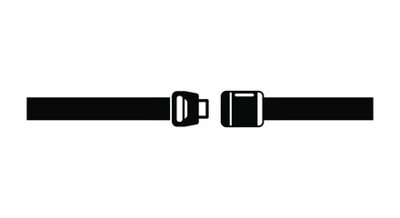 Black and White Seatbelt Icon for Safety and Security in Vehicles
