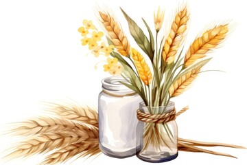 Vase wheat jar flower.