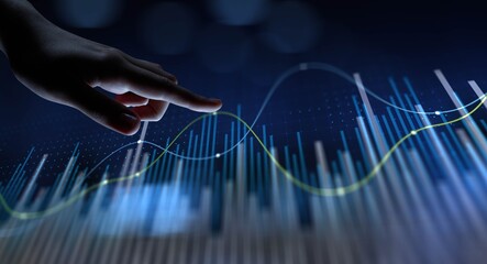 Interactive Data Analysis and Forecasting. Business and finance concept.