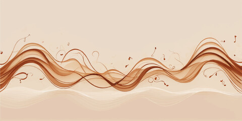 Abstract red background with a dynamic wave of curved lines