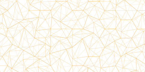 Abstract of simple golden line triangle pattern geometric background .white background creative and geometric shape with white luxury pattern gold and white geometric background with low poly triangle