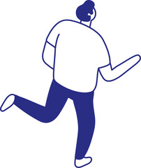 Illustration of Person Running isometric chararcter isolated on white background