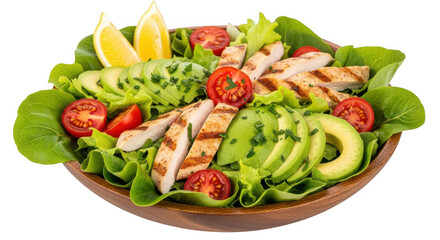 Fresh seafood salad with avocado tomatoes and lemon delicious healthy meal