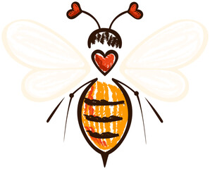 Hand-Drawn Honey Bee