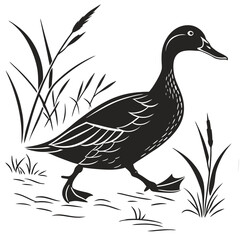 vector illustration of a duck