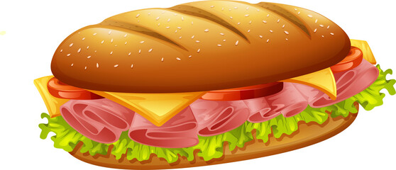 vector illustration of sandwich