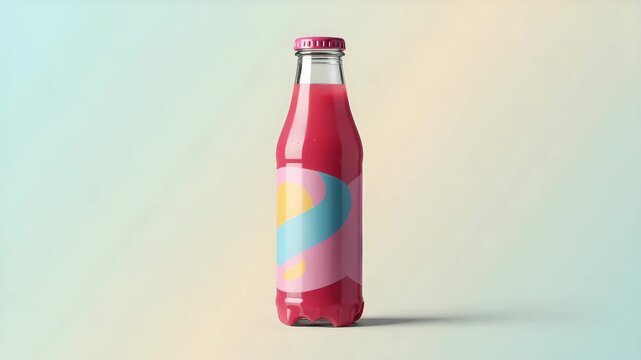 Sleek Drink Bottle Mockup: Contemporary Design, Ergonomic Structure & Vibrant Branding for Enhanced Beverage Presentation in Digital Marketing - Photo Stock Concept