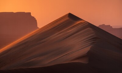 Desert dune at sunrise, warm colors