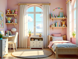 Cartoon style children's room
