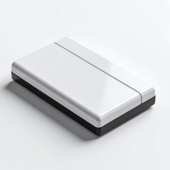 Fototapeta premium Sleek rectangular object with contrasting dark border creating elegant simplicity on white background