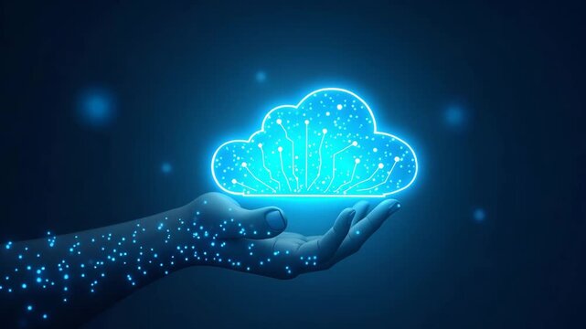 Implementing innovative cloud networking solutions to enable efficient data transfer and secure high speed connectivity across global enterprise systems. in  Photo Stock  Concept  and empty space on t