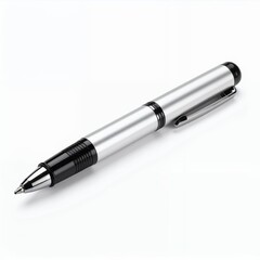 Sleek metallic pen offering professional elegance for writing purposes on white background