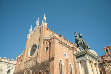 Basilica dei Santi Giovanni e Paolo with Colleoni statue in Venice