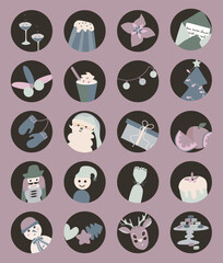 Round Christmas stickers labels