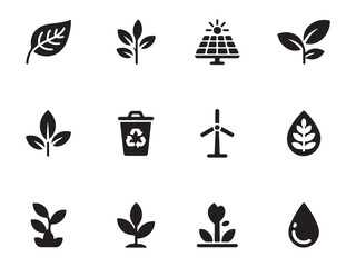 Carbon Neutral Icon Set – Vol.5 | Emission Reduction & Green Energy Pack