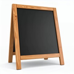 Wooden framed sandwich board chalkboard for marketing display purposes on white background